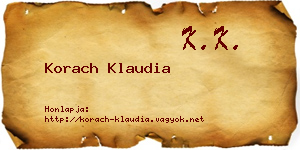 Korach Klaudia névjegykártya